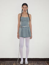 rirri SS Distressed Stone-Wash 100% Cotton Stretch Denim Camisole Dress - Casual Edit