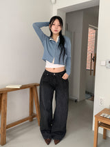 STRIPE BLACK JEANS