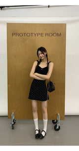 Black Cutie Hip Dot Mini Dress