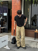 LMN クラックウォッシングパラシュートカーゴパンツ (3 colors)