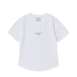 25SS BASIC LOGO HEM LINE CROP SHORT SLEEVE T-SHIRT WHITE