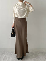 Verona High-Neck Shirred Blouse
