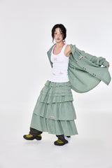 チェックフーディシャツ Green