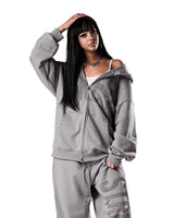 NO STRESS HOTFIX SET HOOD ZIP-UP ASH GRAY