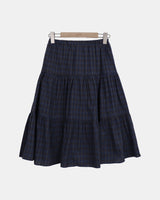 Dian Check Tiered Midi Skirt