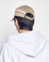 25FW THREE TONE ASYMMETRY COTTON BALL CAP BROWN