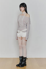 JENNIE BUTTONED TOP (SS ver.) grey beige