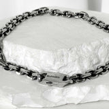 SS-SURGICAL STEEL ORIGINAL CHAIN NECKLACE_10mm BLACK SILVER