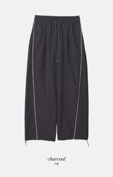 #KD Nylon Line Banding Wide Track Pants (3color)