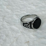 Obsidian Medallion Ring