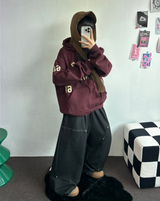MINK🐻🧸RIVET STRING LONG WIDE PANTS 💙🖤2COLOR