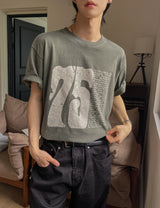 Pauline 75 レタリングピグメント半袖Tシャツ