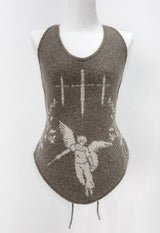 Angel Knitted Vest Brown