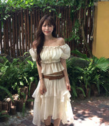 [ md pick ] fair punching off lace top / bl