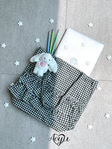 Black frill-check shoulder bag 