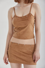 VELVET STUD TOP