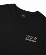 スターレタリングクロップドTシャツ - ブラック