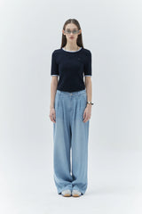 KIRSH PLAIN SLIM FIT RINGER T-SHIRT - DARK NAVY 