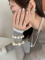 Three ring pearl earcuff