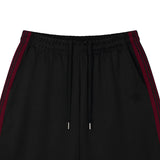 Tesen Bermuda Track Shorts Black Burgundy