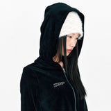 ソフトヘアリーグラデーションビーニー アイボリー & グレー
