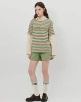 ストライプロゴTシャツ [BEIGE]