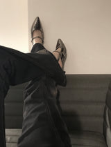シルバーストラップスリングバック