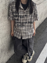 stay check cropped shirt