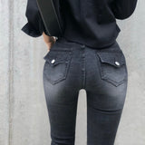 [BELLIDE MADE] Back pocket, low-rise flared denim pants