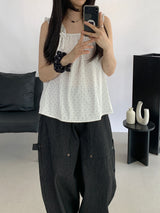 Liam Shirred Sleeveless Blouse