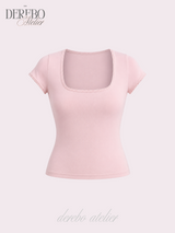 ミンキースクエアスリムカラーショートスリーブTシャツ