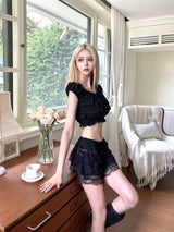 1339. Ribbon lace cancan short pt (2color)