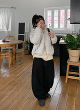 Huynh Cotton Brushed Denim Wide Pants
