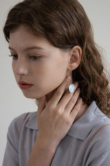 Brown Mother of Pearl drop earring