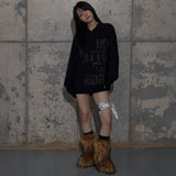 BACK CROSS OVER FIT COLLAR TEE (BLACK) F25ZB021