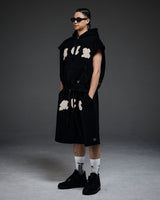 M.C.R. code stud zip-up vest HD BK
