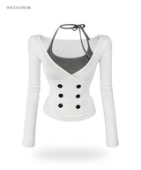 Tessa Double Button Halter Top