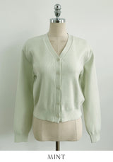 Lensi V-neck basic knit cardigan