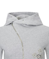 DIAGONAL PATCHED HOODED ZIP-UP_GREY