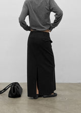 [MADE] Hiku Semi Low-Waist Maxi Long Skirt
