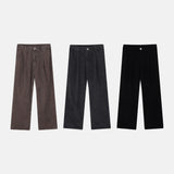 LMN Piggy Daying Corduroy Semi-Wide Pants (3 colors)
