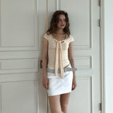 Via latea tie T-shirts (peach)