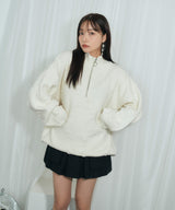 UNISEX モノグラムハーフジップニット