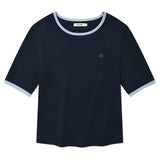 KIRSH PLAIN SLIM FIT RINGER T-SHIRT - DARK NAVY 