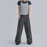 [Moriton] Rivet Cotton Wide Pants -2color
