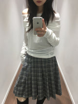 YWD PLAID PLEATS SKIRT + BELT (3color)