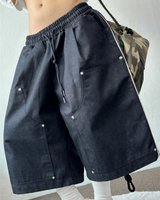SIDE BOHEMIAN RIVET DENIM BERMUDA 🌴🪃🦥🍃🩵2COLOR