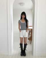 ロフィル レース半袖Tシャツ