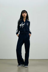 リボンジャージトラックパンツ / ネイビー