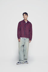 24FW BASIC LOGO CHECK QUILTING COACH JACKET RED